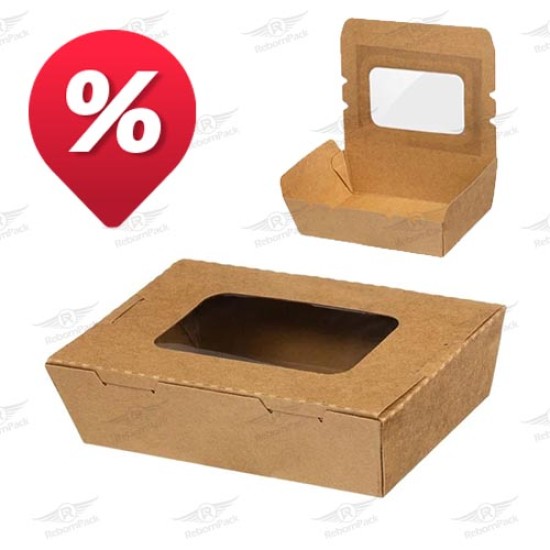 KRAFT BOX ΦΑΓΗΤΟΥ ΣΤΗΜΕΝΟ ΚΑΦΕ 50τμχ