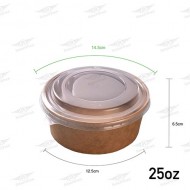 KRAFT ΣΤΡΟΓΓΥΛΟ BOWL ΦΑΓΗΤΟΥ ΚΑΦΕ + PET ΚΑΠΑΚΙ 50τμχ