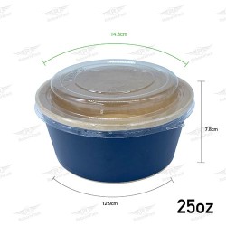 KRAFT ΣΤΡΟΓΓΥΛΟ BOWL ΦΑΓΗΤΟΥ ΜΑΥΡΟ + PET ΚΑΠΑΚΙ 25oz 50τμχ