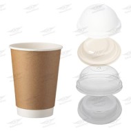 SET FREDDO ΠΟΤΗΡΙ DOUBLE 12oz KRAFT + ΚΑΠΑΚΙΑ 500τμχ