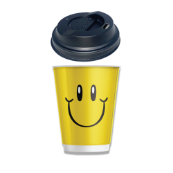 SMILE SET ΖΕΣΤΟΥ ΠΟΤΗΡΙ DOUBLE 12oz + ΠΙΠΙΛΑ ΜΑΥΡΗ AMERICAN 500τμχ