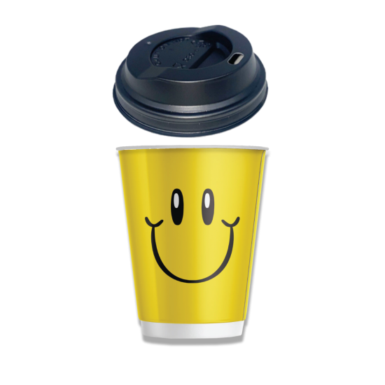 SMILE SET ΖΕΣΤΟΥ ΠΟΤΗΡΙ DOUBLE 12oz + ΠΙΠΙΛΑ ΜΑΥΡΗ AMERICAN 500τμχ